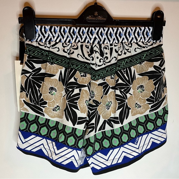 Hale Bob Floral Shorts, Smocked Drawstring Waist - Picture 2 of 10